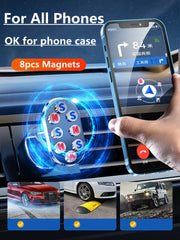 Image of a Magnetic Phone Holder for Car mounted on a dashboard, providing secure phone accessibility for drivers