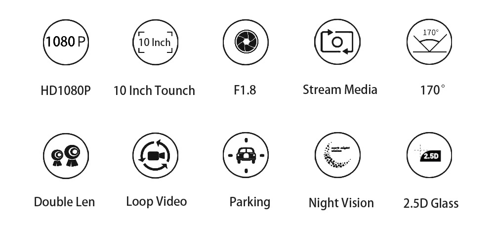 Front and Rear Dual Recording Dash Cam