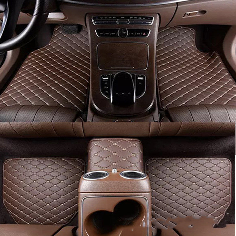 black rice Car leather Floor Mat